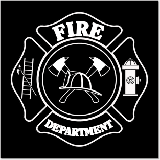 Fire Department Maltese Cross Logo Posters and Art